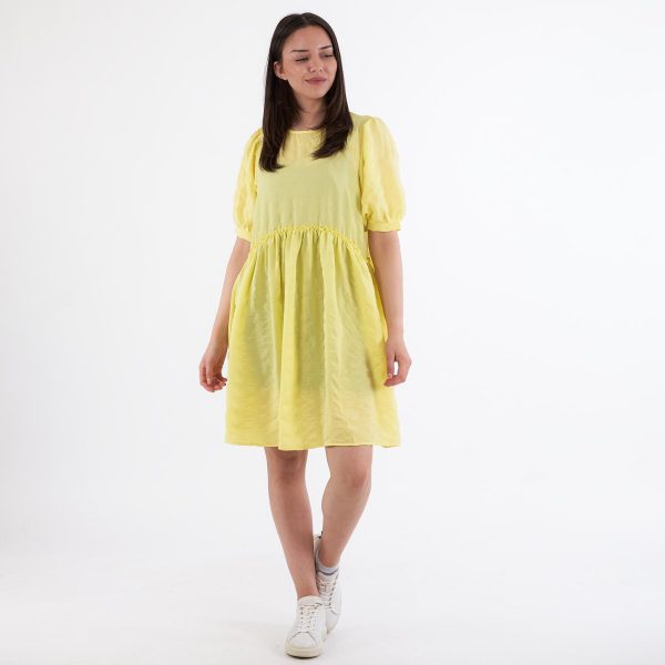 Pieces - Pcvudmilla ss o-neck dress - Kjoler til hende - Gul - XS