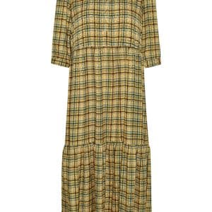 Gestuz Tjekkegz Kjole T Gul, Størrelse: 34, Farve: Gul Multicolor Print 90451, Dame
