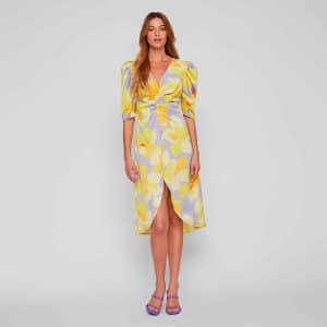 Vila - Vijohanna 2/4 midi dress - Kjoler til hende - Gul - 36